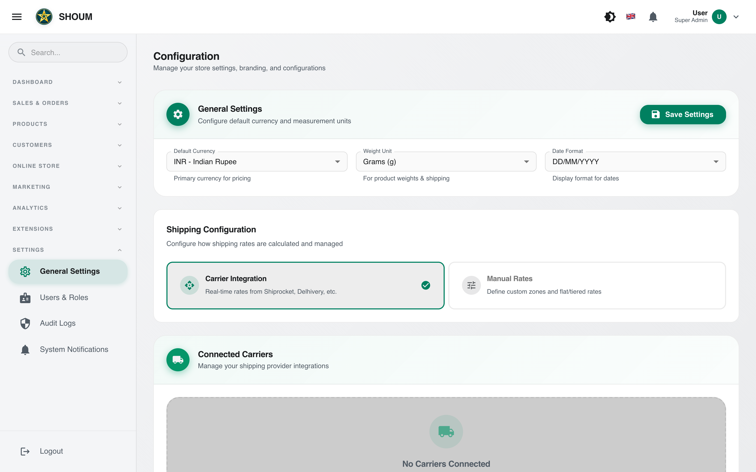 Payments, shipping & notifications — connected